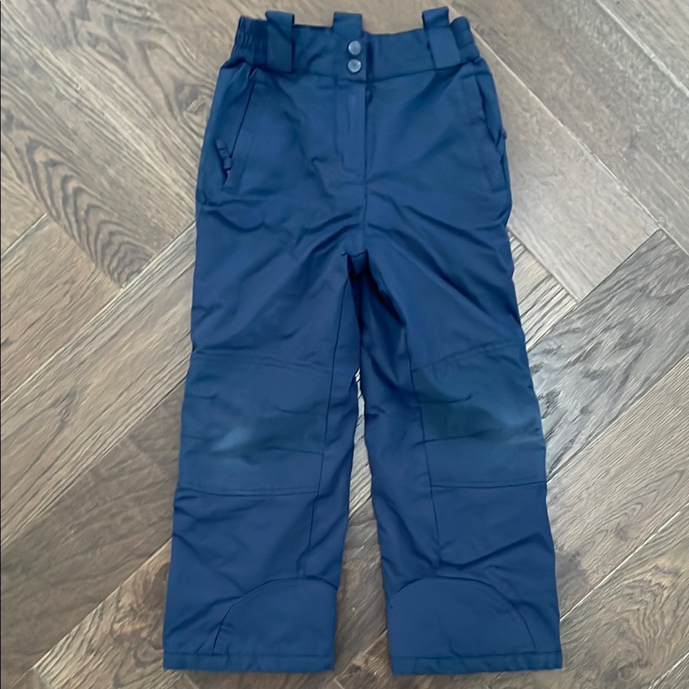 Blue Casual Straight Leg Bottoms with Adjustable Waist